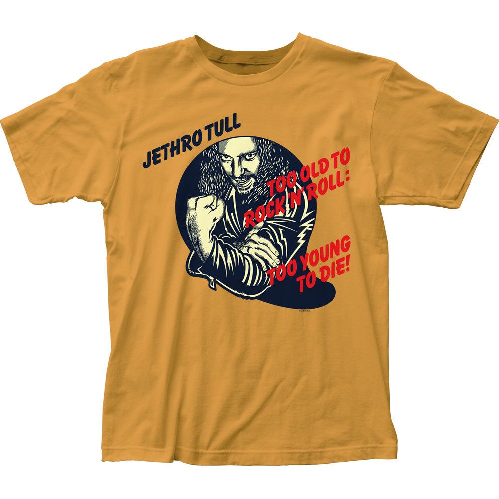 Jethro Tull Too Young to Die Mens T Shirt Gold Retro Pop Classics