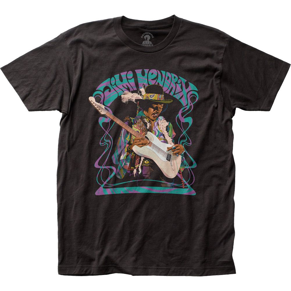 Jimi Hendrix Psychedelic Haze Mens T Shirt Black Retro Pop Classics