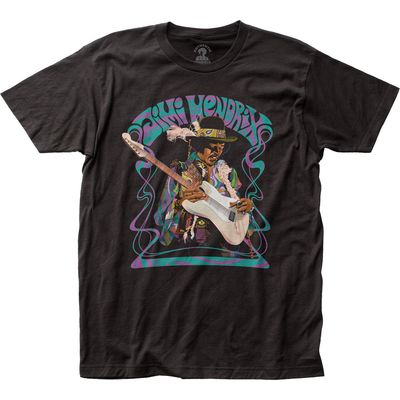Jimi Hendrix Psychedelic Haze Mens T Shirt Black Retro Pop Classics