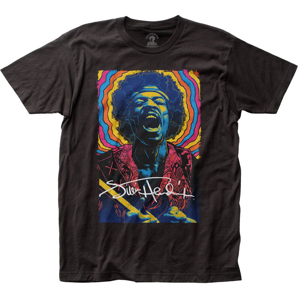 Jimi Hendrix Rainbow Drawing Mens T Shirt Black Retro Pop Classics