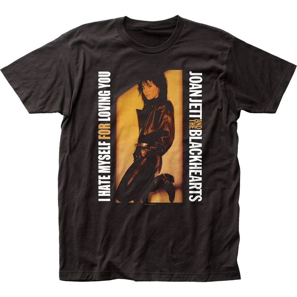 Joan Jett I Hate Myself for Loving You Mens T Shirt Black Retro Pop Classics