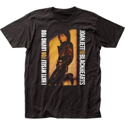 Joan Jett I Hate Myself for Loving You Mens T Shirt Black Retro Pop Classics