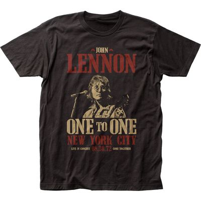 John Lennon One To One Mens T Shirt Black Retro Pop Classics