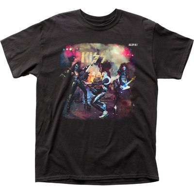 KISS Alive Mens T Shirt Black Retro Pop Classics