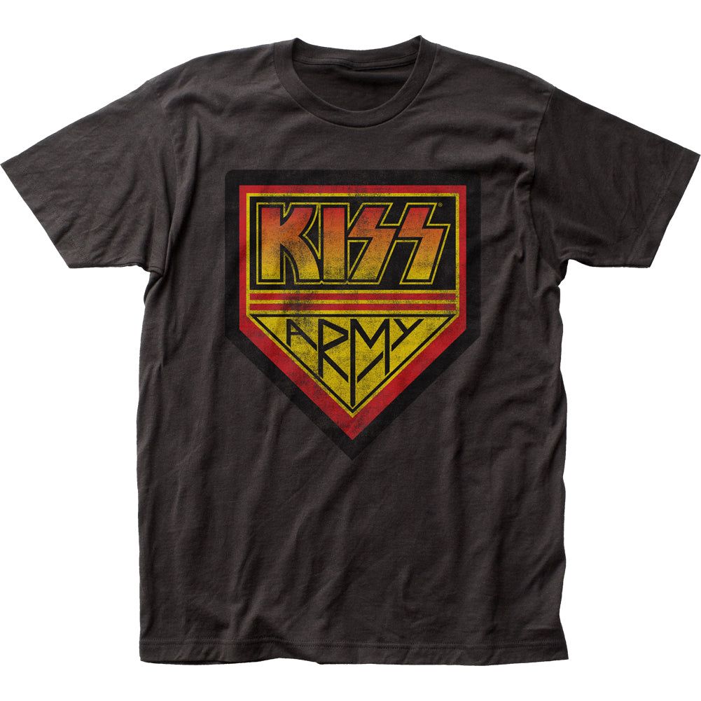 KISS Army Mens T Shirt Charcoal Retro Pop Classics