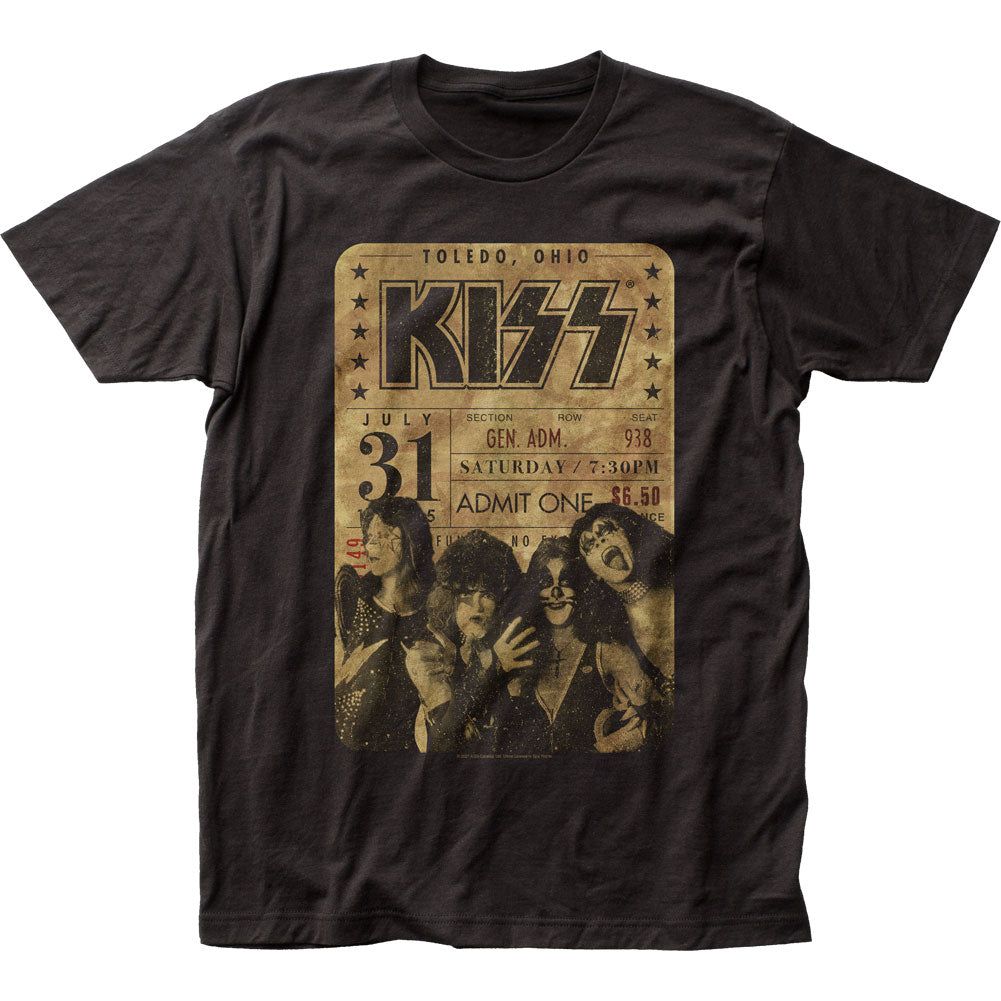 KISS Concert Ticket Mens T Shirt Black Retro Pop Classics