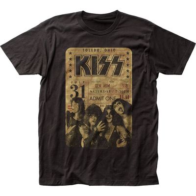 KISS Concert Ticket Mens T Shirt Black Retro Pop Classics