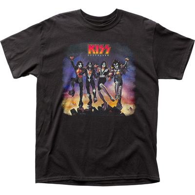 KISS Destroyer Mens T Shirt Black Retro Pop Classics