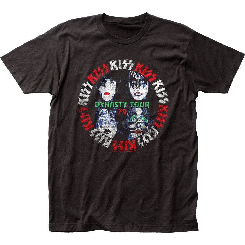 KISS Dynasty Tour Mens T Shirt Black Retro Pop Classics