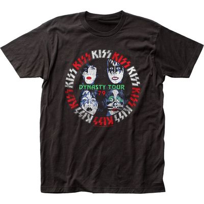 KISS Dynasty Tour Mens T Shirt Black Retro Pop Classics