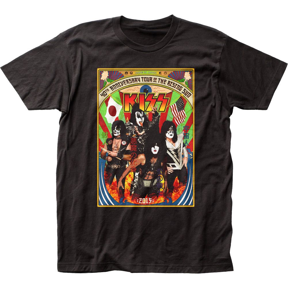 KISS Japan Tour Mens T Shirt Black Retro Pop Classics