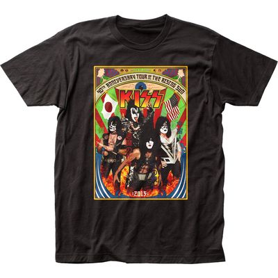 KISS Japan Tour Mens T Shirt Black Retro Pop Classics