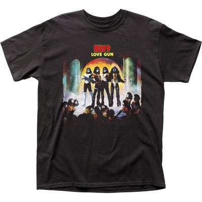 KISS Love Gun Mens T Shirt Black Retro Pop Classics