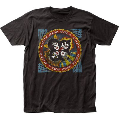 KISS Rock and Roll Over Mens T Shirt Black Retro Pop Classics