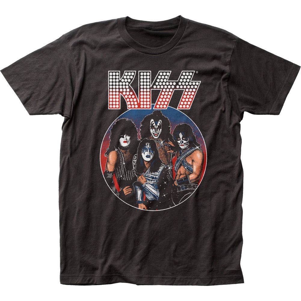 KISS Vintage KISS Mens T Shirt Black Retro Pop Classics