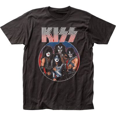 KISS Vintage KISS Mens T Shirt Black Retro Pop Classics