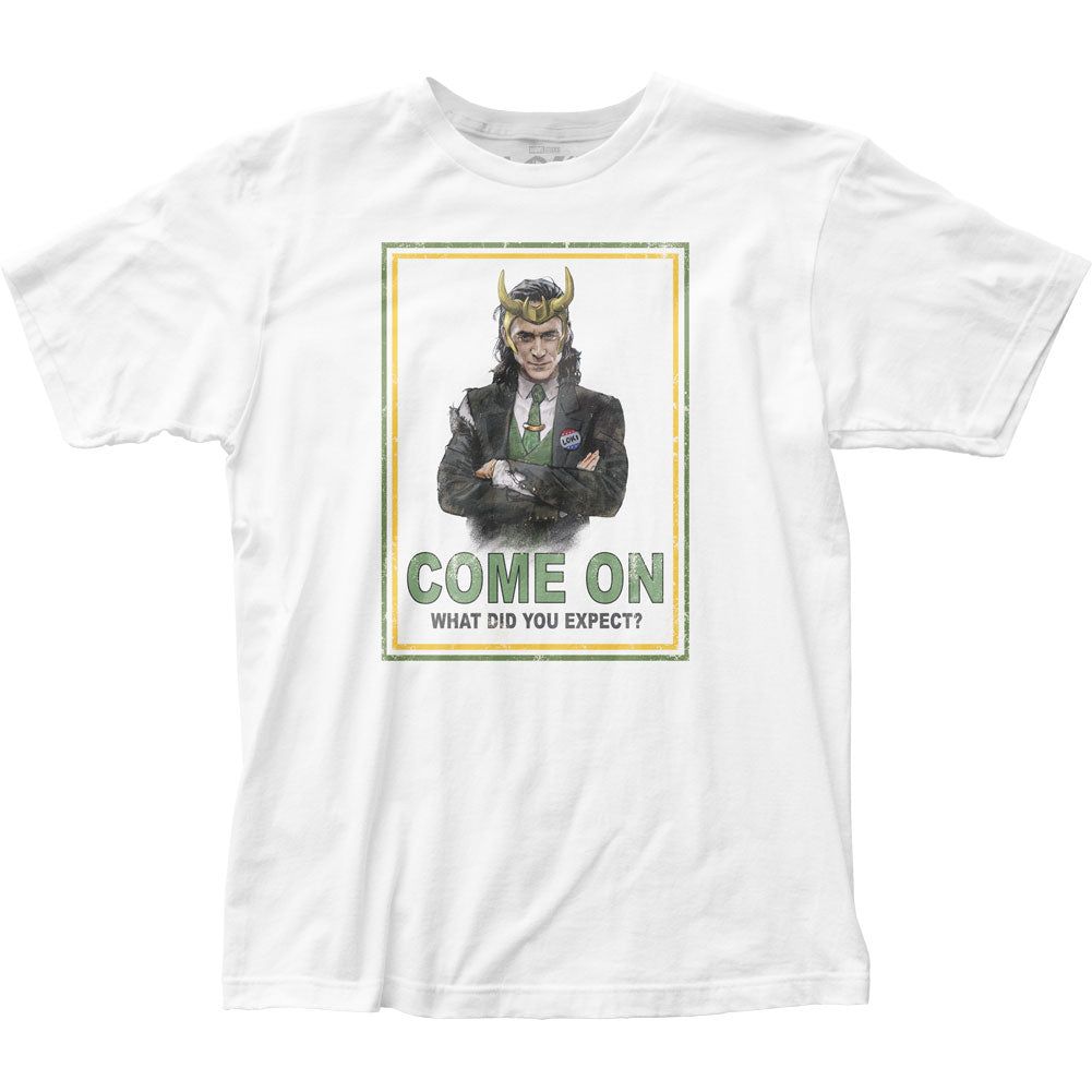Loki Come On Mens T Shirt White Retro Pop Classics