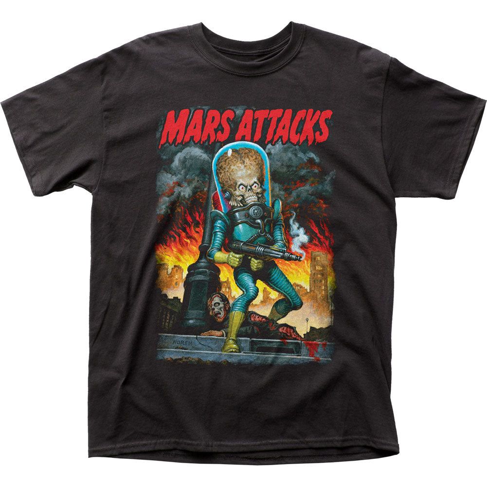 Mars Attacks City Destruction Mens T Shirt Black Retro Pop Classics