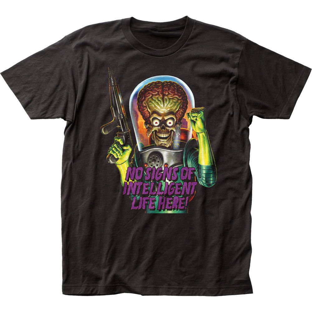 Mars Attacks Intelligent Life Mens T Shirt Black Retro Pop Classics