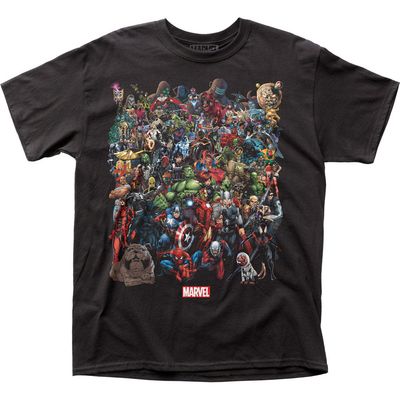 Marvel Comics Marvel Universe Mens T Shirt Black Retro Pop Classics
