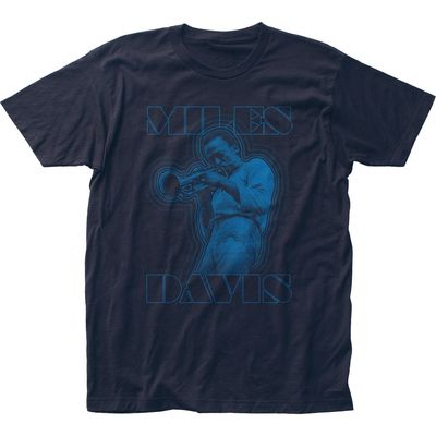Miles Davis Waves Mens T Shirt Navy Blue Retro Pop Classics