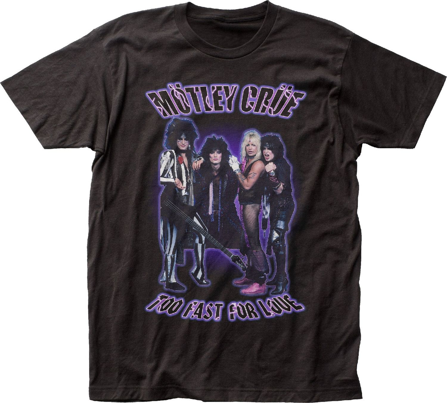 Motley Crue 90s Style Too Fast For Love Mens T Shirt Black Retro Pop Classics