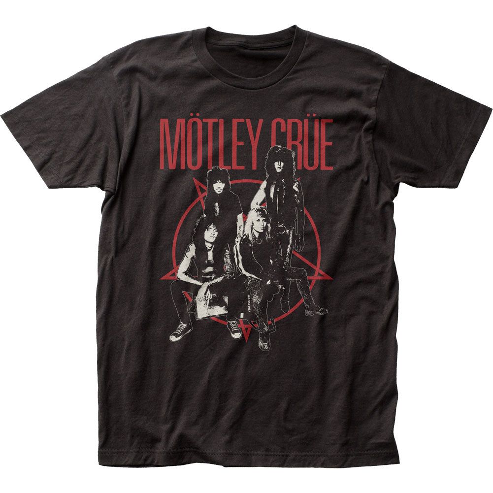 Motley Crue Group Mens T Shirt Black Retro Pop Classics