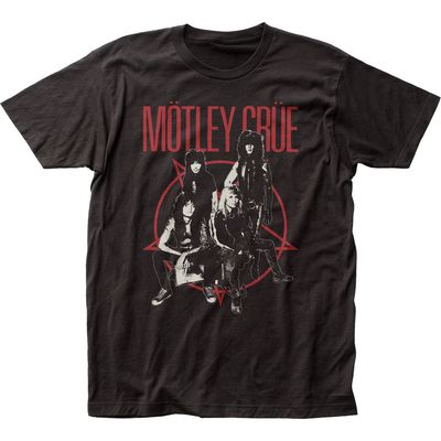 Motley Crue Group Mens T Shirt Black Retro Pop Classics