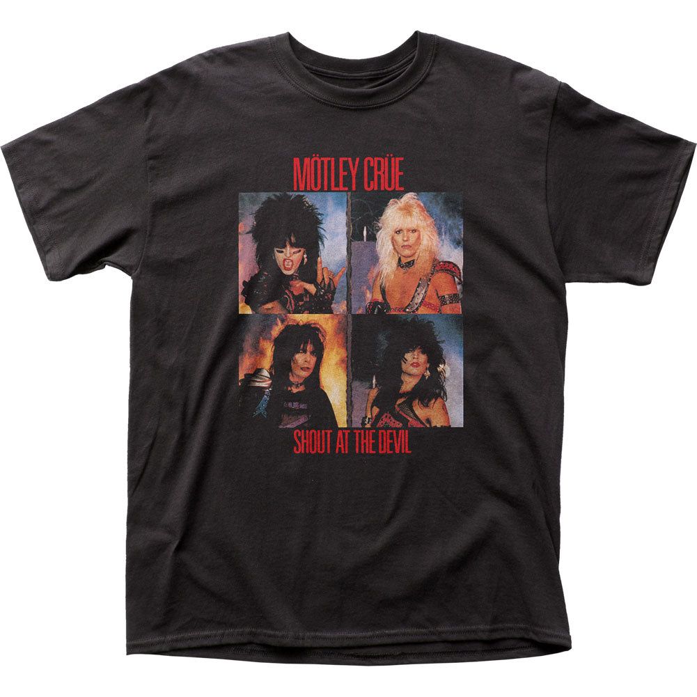 Motley Crue Panels Mens T Shirt Black Retro Pop Classics