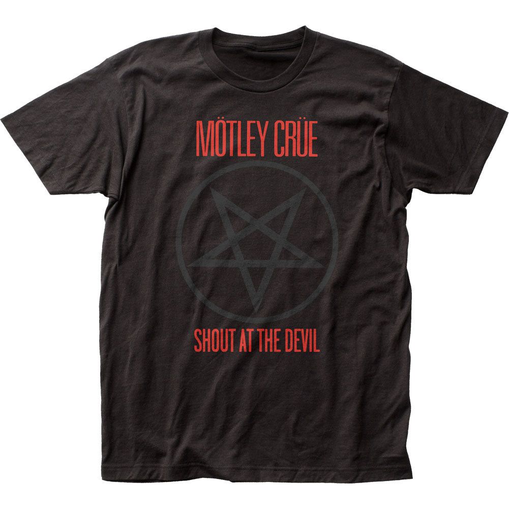 Motley Crue Shout At The Devil Mens T Shirt Black Retro Pop Classics