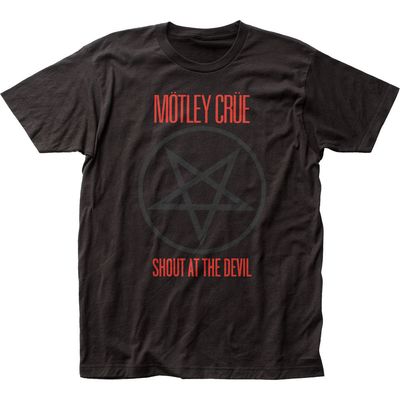 Motley Crue Shout At The Devil Mens T Shirt Black Retro Pop Classics