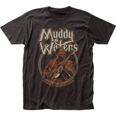 Muddy Waters Father of Chicago Blues Mens T Shirt Black Retro Pop Classics