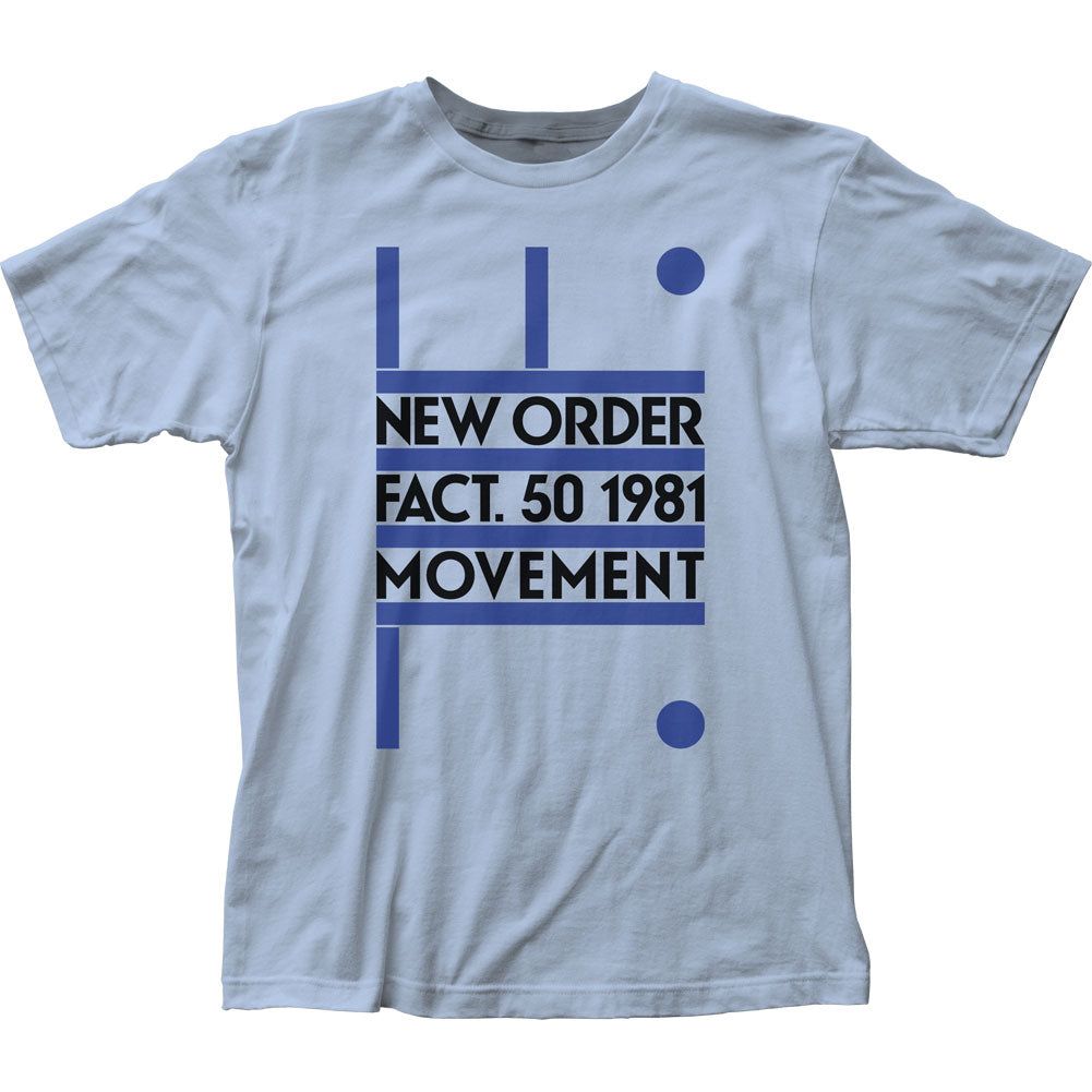 New Order Fact 50 1981 Movement Mens T Shirt Light Blue Retro Pop Classics