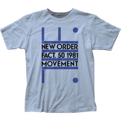 New Order Fact 50 1981 Movement Mens T Shirt Light Blue Retro Pop Classics