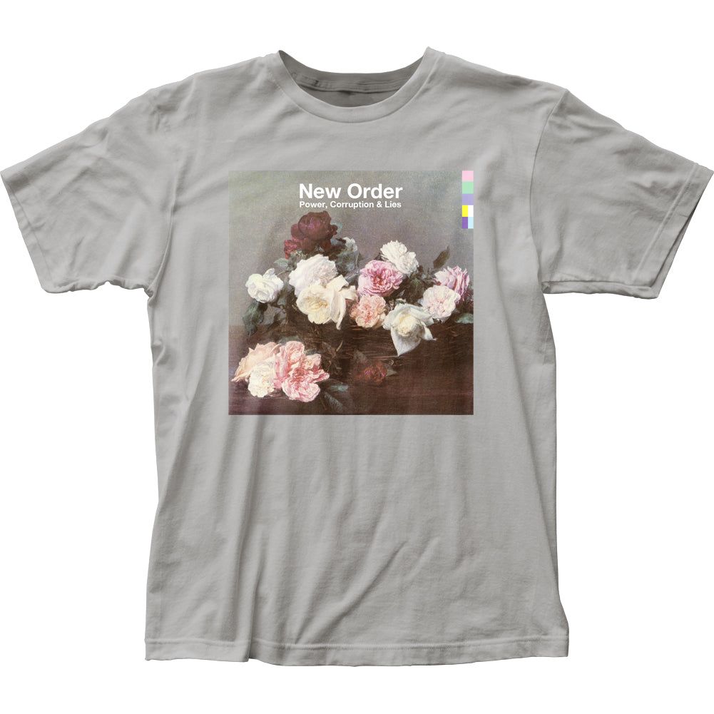 New Order Power Corruption &amp; Lies Mens T Shirt Silver Retro Pop Classics