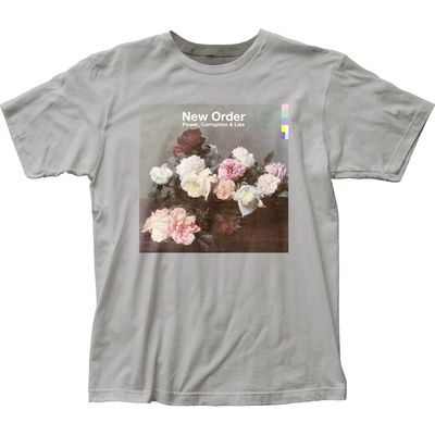 New Order Power Corruption &amp; Lies Mens T Shirt Silver Retro Pop Classics