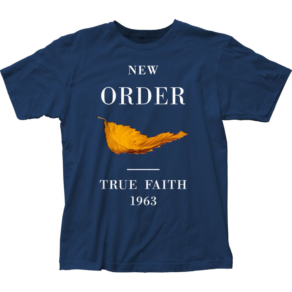 New Order True Faith Mens T Shirt Navy Blue Retro Pop Classics