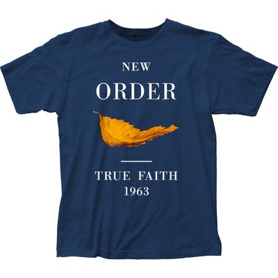 New Order True Faith Mens T Shirt Navy Blue Retro Pop Classics