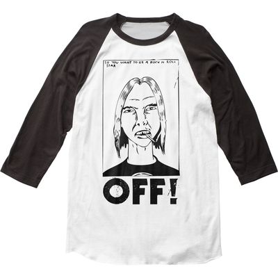 OFF! First Four EP’s Mens Baseball RaglanT Shirt White Black Retro Pop Classics