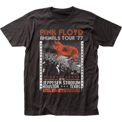 Pink Floyd Animals Tour ’77 Mens T Shirt Black Retro Pop Classics