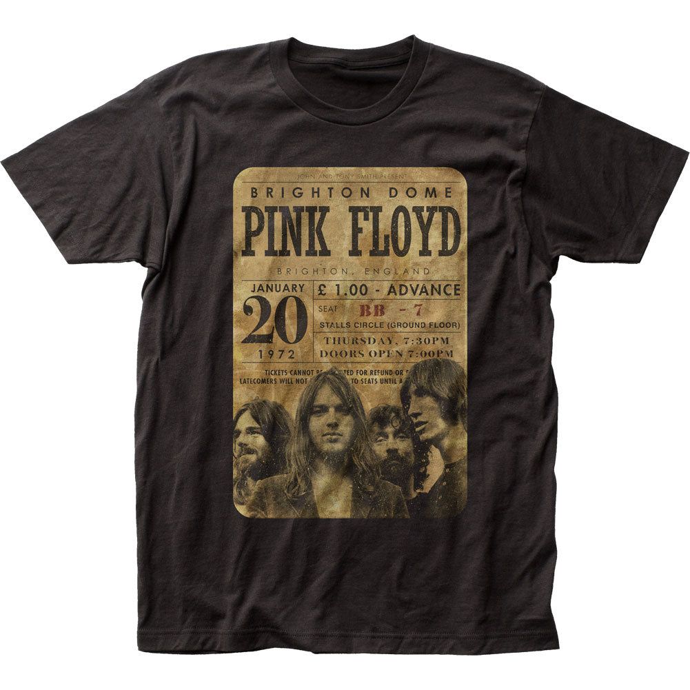Pink Floyd Concert Ticket Mens T Shirt Black Retro Pop Classics