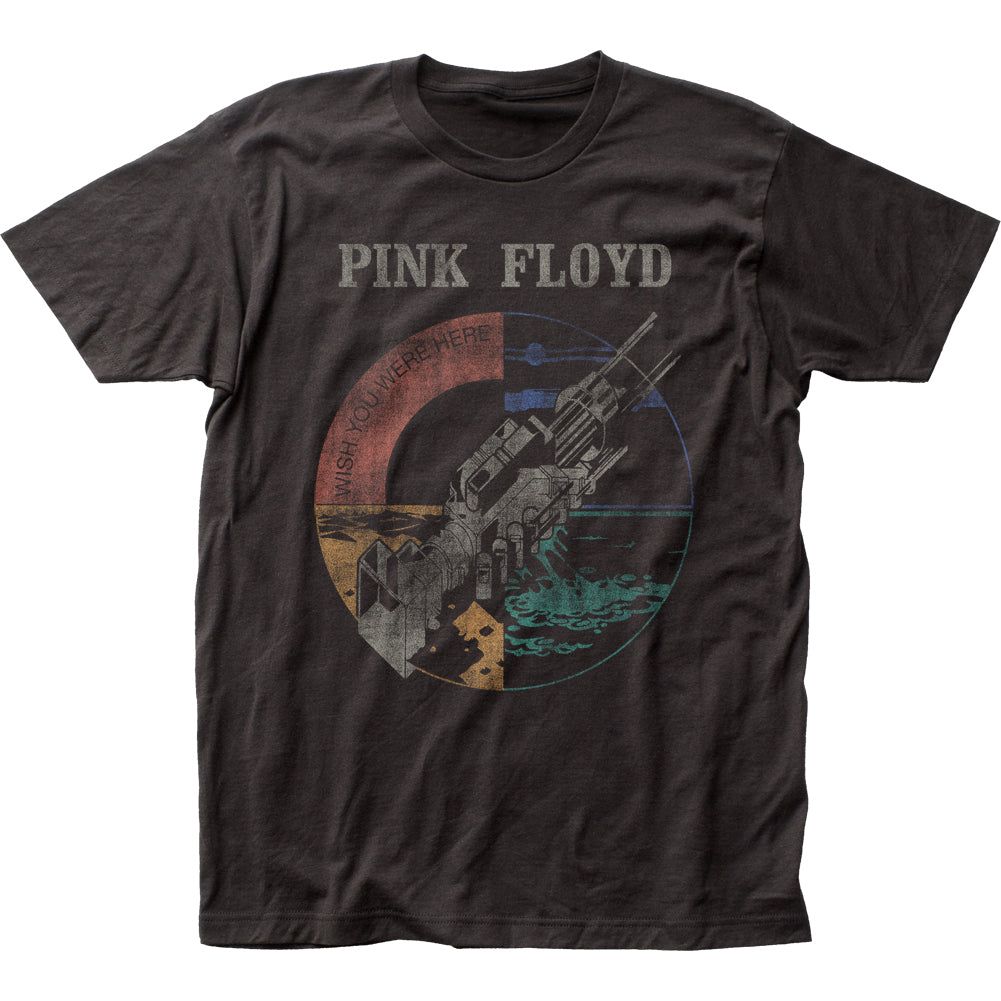 Pink Floyd Wish You Were Here Distressed Mens T Shirt Black Retro Pop Classics