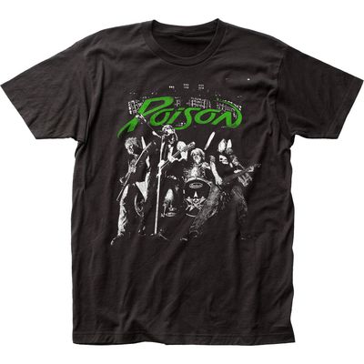 Poison Arena Rock Mens T Shirt Black Retro Pop Classics