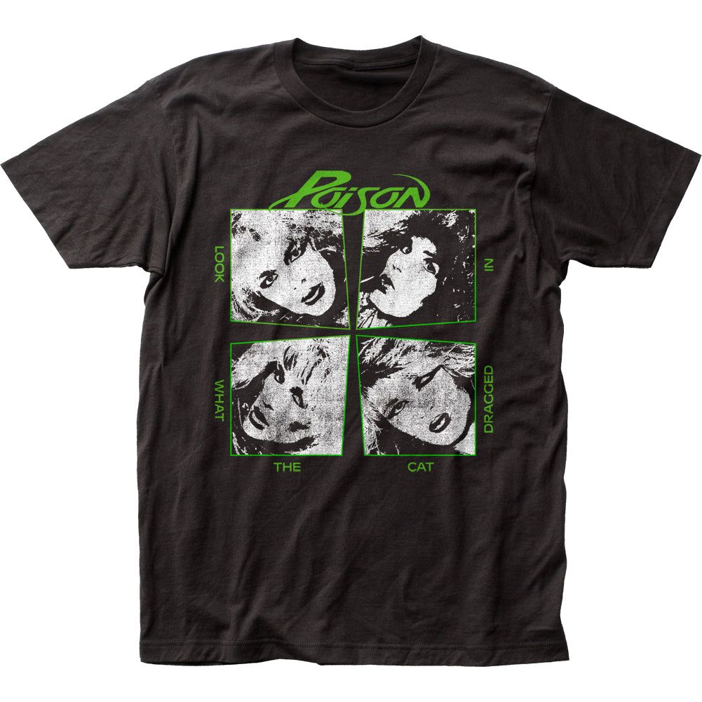 Poison Look What The Cat Dragged In Mens T Shirt Black Retro Pop Classics