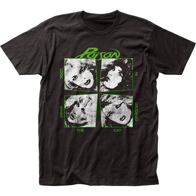 Poison Look What The Cat Dragged In Mens T Shirt Black Retro Pop Classics