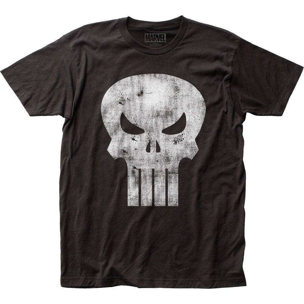Punisher Distressed Logo Mens T Shirt Black Retro Pop Classics
