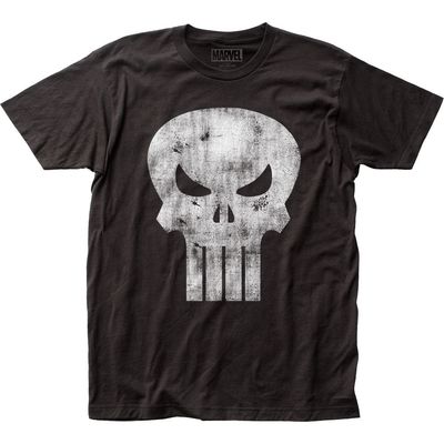 Punisher Distressed Logo Mens T Shirt Black Retro Pop Classics