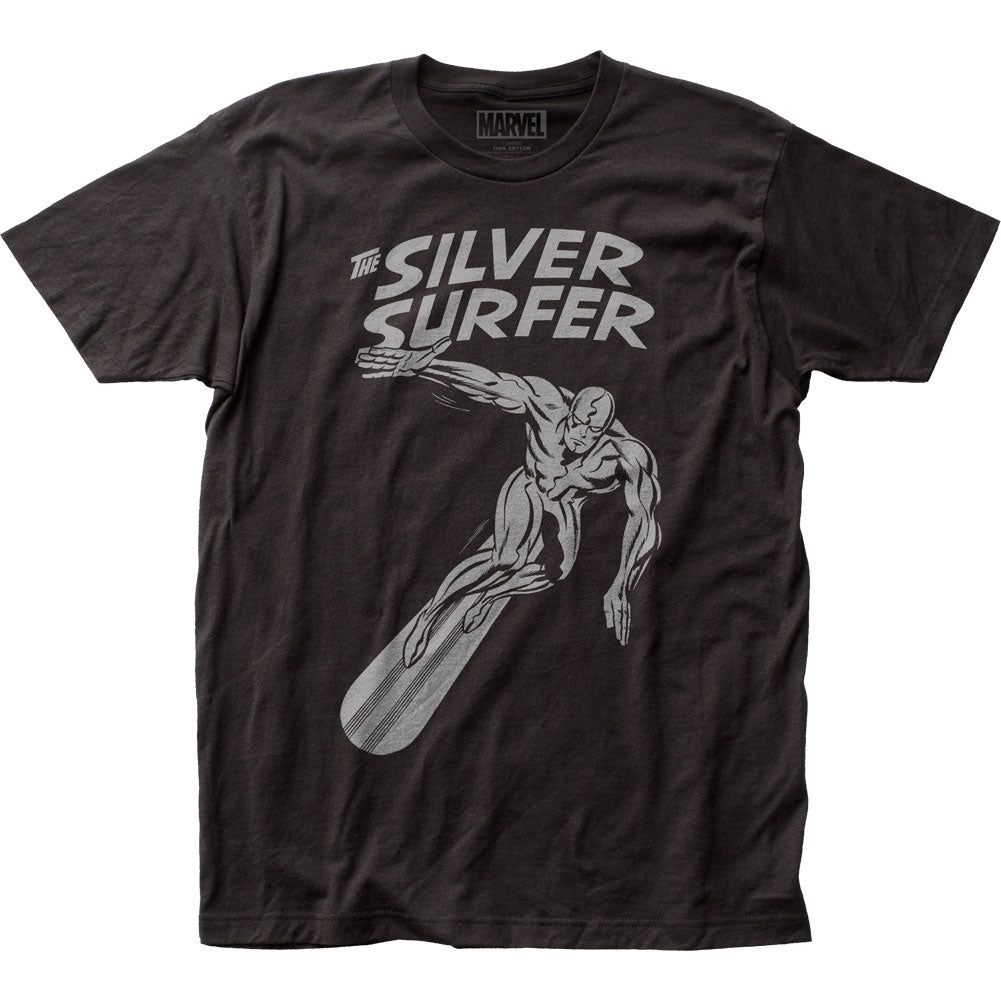 Silver Surfer Cosmic Wanderer Mens T Shirt Black Retro Pop Classics