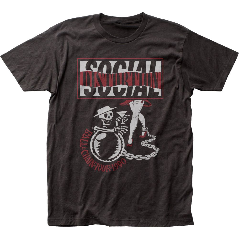 Social Distortion Ball and Chain Tour Mens T Shirt Black Retro Pop Classics