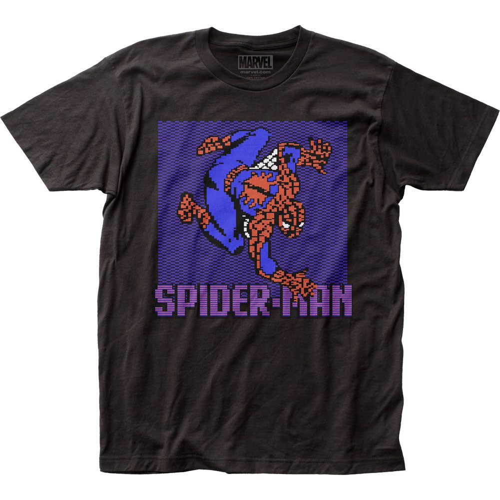 Spider-Man 8-bit Crawler Mens T Shirt Black Retro Pop Classics